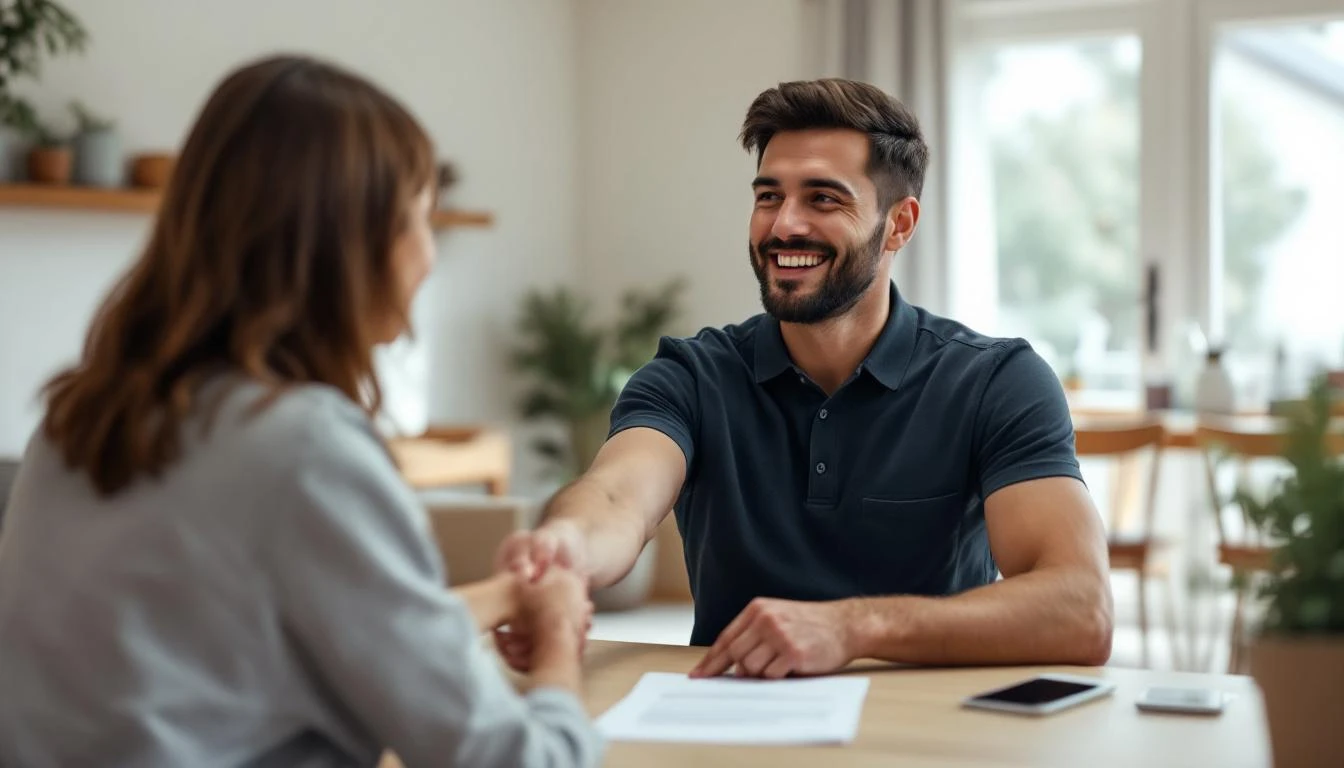 Handschlag zwischen Entrümpler und Kunde - Transparente Preiskalkulation